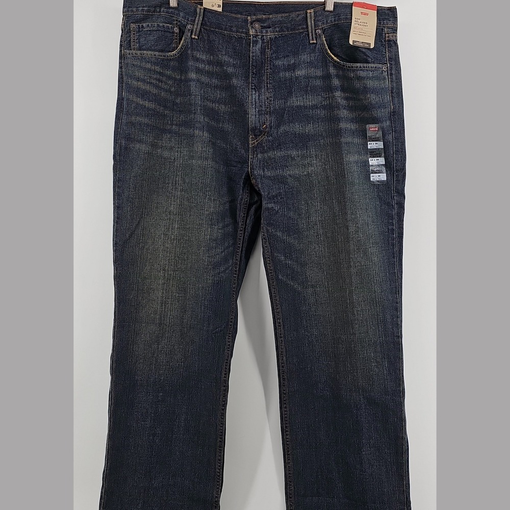 Levi's Mens 559 Jeans 100% Cotton Dark Wash 44x36 Relaxed Straight Big & Tall